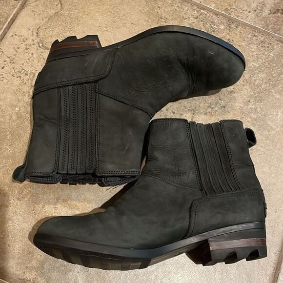 Sorel Lolla Black Chelsea Ankle Boots Womens Size 8.5 NL3078-010 - Picture 7 of 12